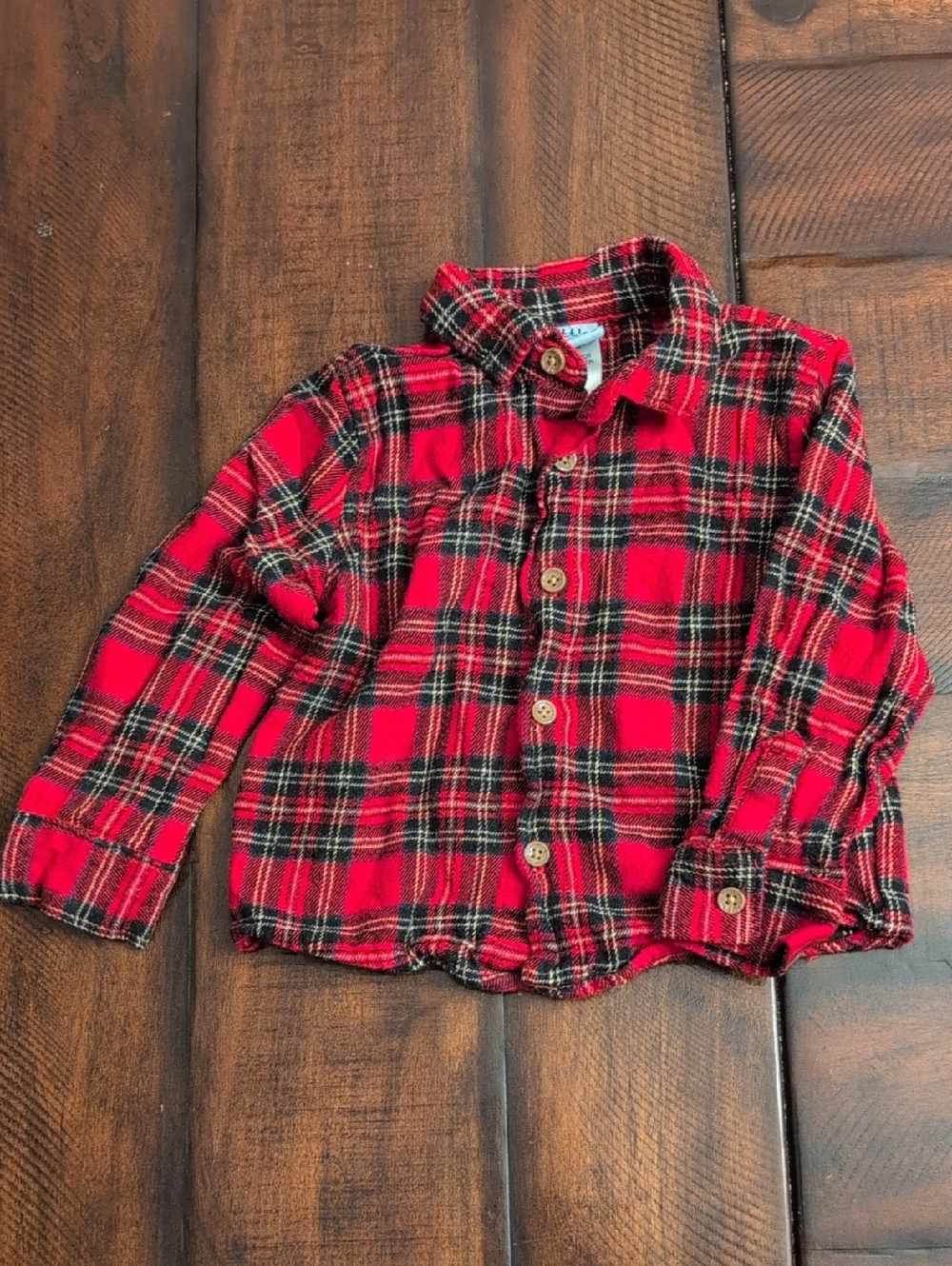 Toddler Red Plaid Button-Up Shirt Size 2T